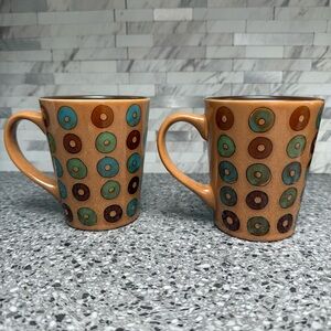 Set of 2 Mr. Coffee Mugs with Donut Motif